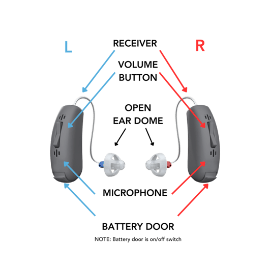 BTE RIC hearing aid infographic